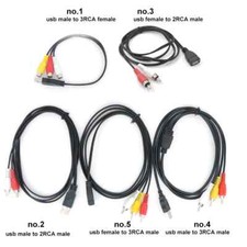 New Audio Video USB to 3 RCA Cable Male Jack Splitter AV Composite Adapter Cable