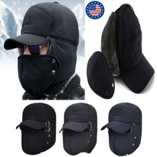 For Men Women Winter Aviator Thick Hat WARM Ear Flap Ski Face Full Cover Cap