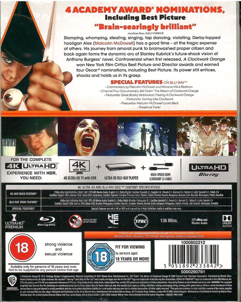TITANSofCULT 時計仕掛けのオレンジ steelbook A Clockwork Orange 4K SteelBook (Titans of Cult #12)(UK