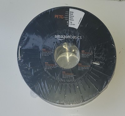 Amazon Basics PETG 3D Printer Filament High-Quality White Filament, 1 kg Spool