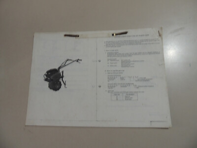 Parts List catalog ue Teile Katalog Honda F20 / E Einachs schlepper 12.1974