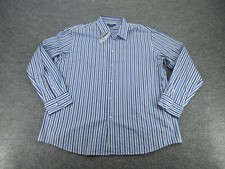 Claiborne Shirt Mens XL Blue Striped Long Sleeve Button Up Casual Extra Lrg NEW