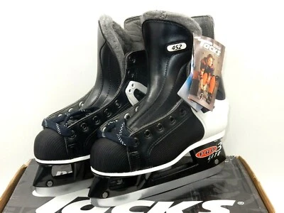 CCM HOCKEY CCM TACKS 452 PRO LITE 3 LADIES LEATHER HOCKEY SKATES BLACK WHITE (SIZE 3.5 REG)