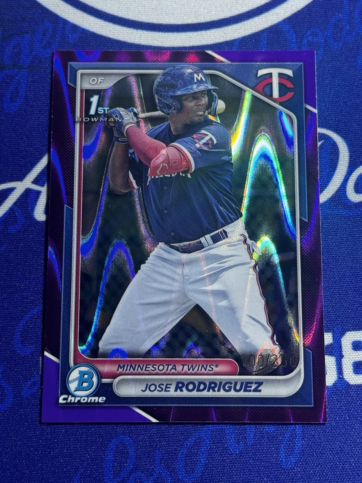 2024 Bowman JOSE RODRIGUEZ 1st Chrome Purple Wave Refractor /250 Twins