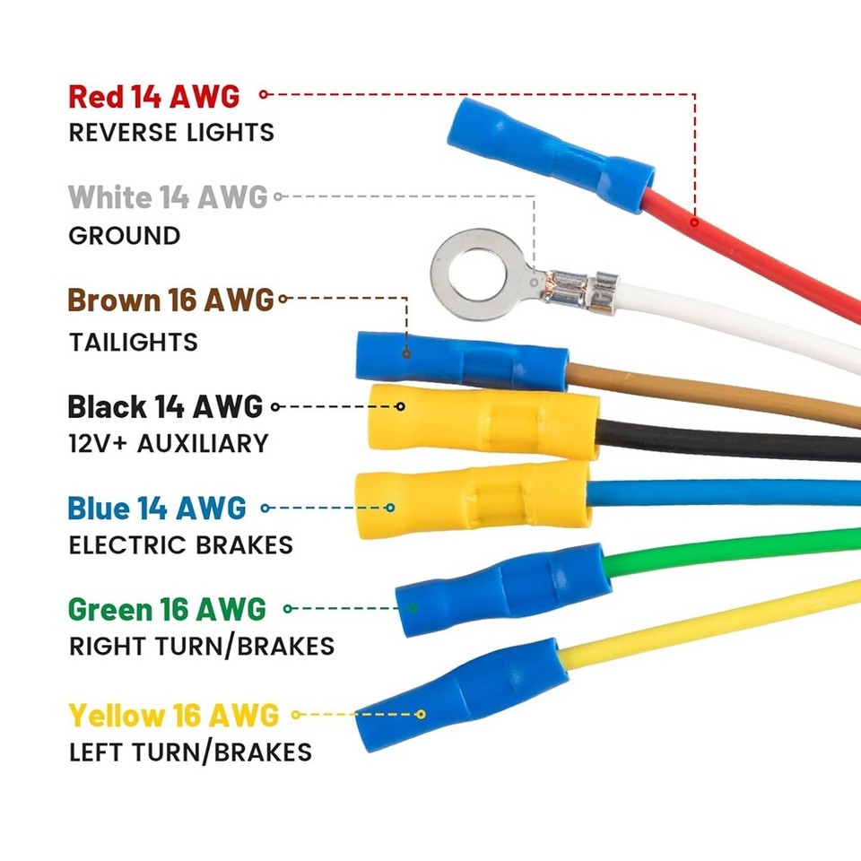 7 Way RV Trailer Light Connector Socket 7 Pin Wire Electrical