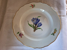 Meissen Porzellan bunte Blume + Goldranddekor 1 Speiseteller D 25 cm 1. Wahl Top