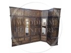 HANDMADE SOLID PINE 7 DOOR MIRRORED CORNER WITH TOPBOX  (NOT FLATPACKED)