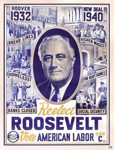 Vintage 1940's US Roosevelt Presidential Election Poster A3 Print | eBay
