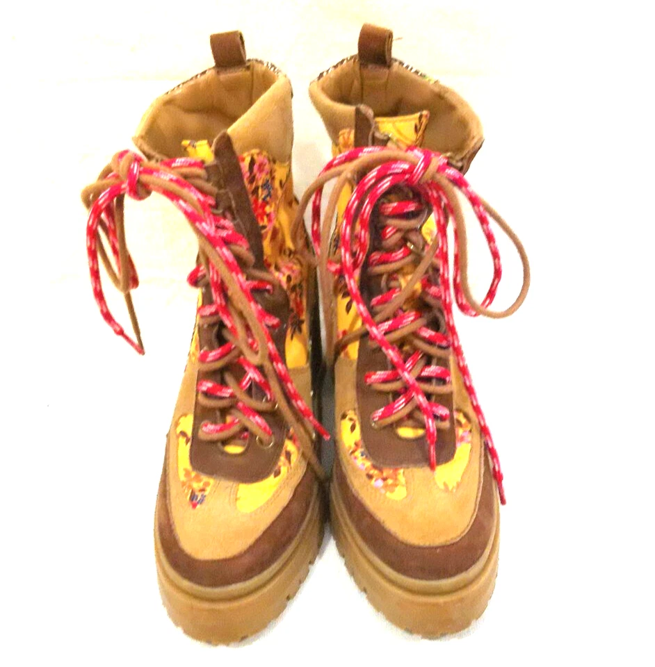 Gianni Bini Bohemio Floral y Lunares Botines Amarillo Rosa y Marrón Para Mujer 6M Foto 4 de 4