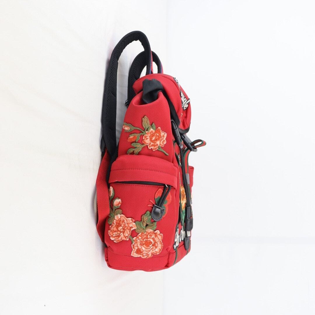 Gucci Techno Canvas L'Aveugle Par Amour Embroidered Double Buckle