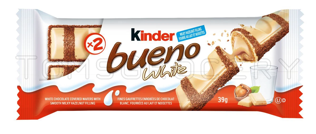 9 x Kinder BUENO WHITE Chocolate Covered Cream Filled Wafers 39g 1.4oz