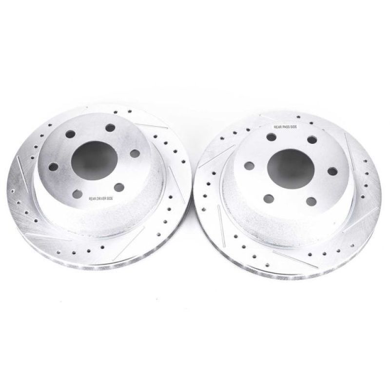 Power Stop Fits 02-06 Cadillac Escalade Rear Evolution Drilled & Slotted Rotors