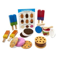 Melissa And Doug Wooden Frozen Treats Ice Cream Play Set 24 Pcs - Play Food 3 