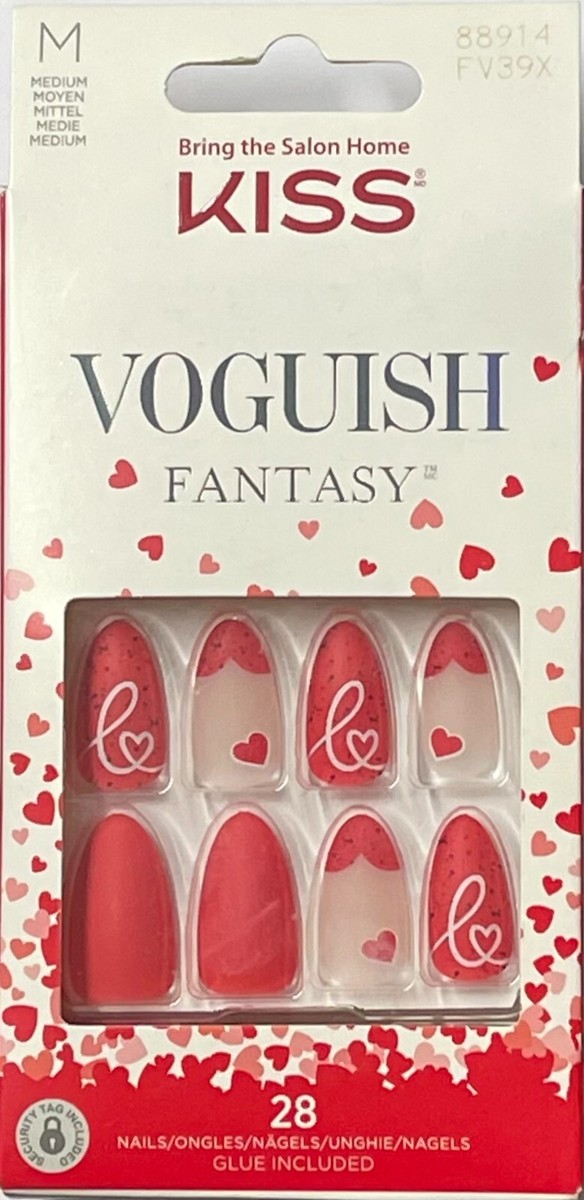 Faux Ongles KISS Voguish Fantasy French - Style Français Fantaisie - Kit Avec Colle - 90686