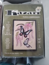Kazari Punch Embroidery Vintage Butterflies Copyright Date 1979 USA