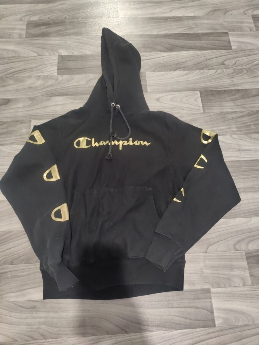 Champion Reverse Weave Black And Gold Champion Sweater Champion