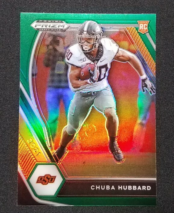 2021 Panini Prizm Draft Picks Football Chuba Hubbard Green Prizm #125