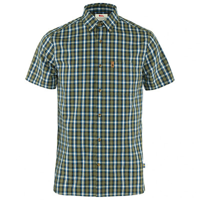 Fjällräven Övik Shirt SS M Wanderhemd Outdoor kurzarm grün green alpine blue