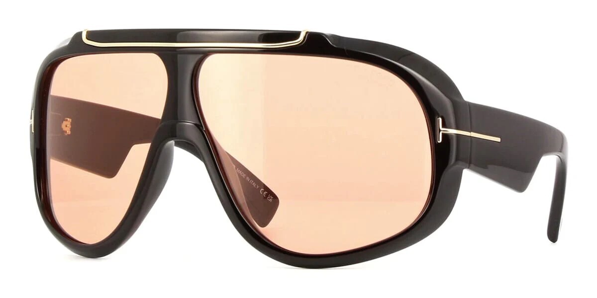 Tom Ford Rellen FT 1093 01E Black Frame Brown Lens Sunglasses TF1093 New 71mm