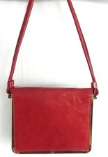 Vintage Markay Shoulder Bag Coral/ Metal Frame Compartments Made in USA