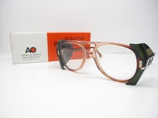 American Optical Eyeglasses Brown Pilot Shields Steampunk Cosplay AO Clear 54