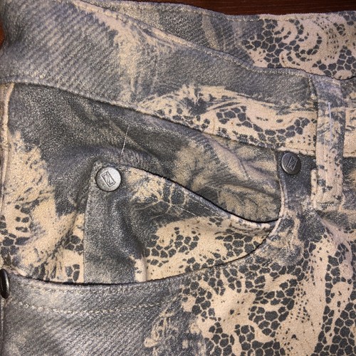 ZUCCHERO GRAY AND CREAM LACE DESIGN TROUSER JEANS - SIZE 12 / 40 ORIGINALLY £160 - Picture 6 of 12