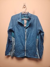 Womens LL Bean Windbreaker Track Reflective Cycling Jacket  Zip Turquoise L New