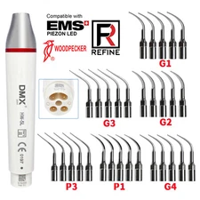 Dental LED Ultrasonic Piezo Scaler Handpiece/ Scaler Tips fit EMS woodpecker VIP