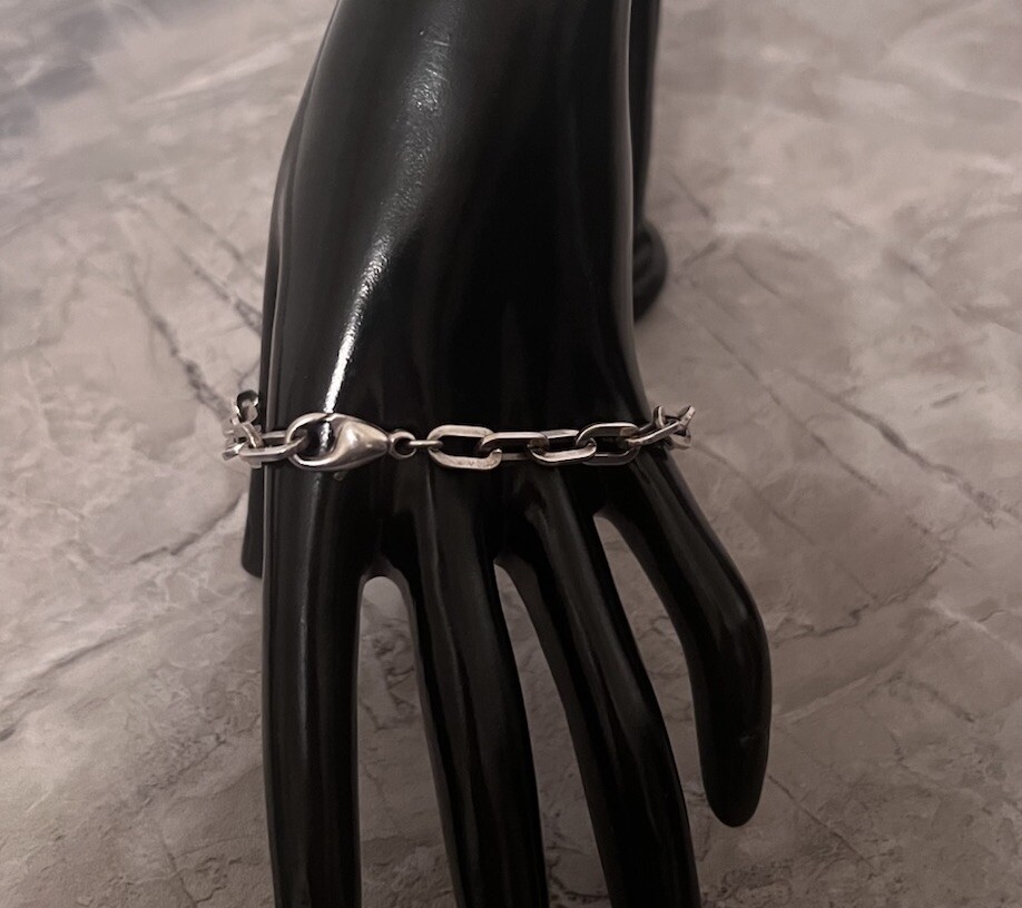 Vintage Rectangular Cable Link Chain Bracelet Ste… - image 2