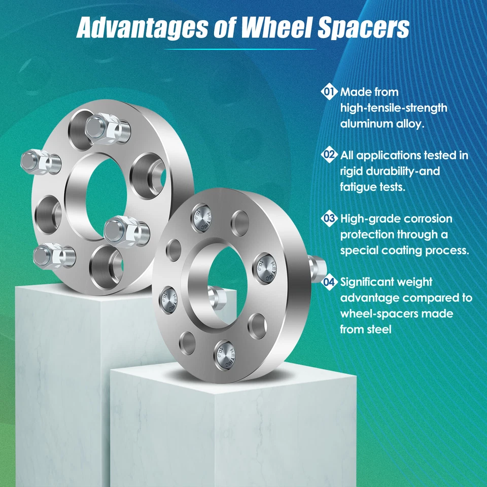 Espaciadores de rueda 4 piezas 1" 4x100 a 4x100 para Toyota Corolla Chevy Aveo Honda Civic Foto 4 de 4