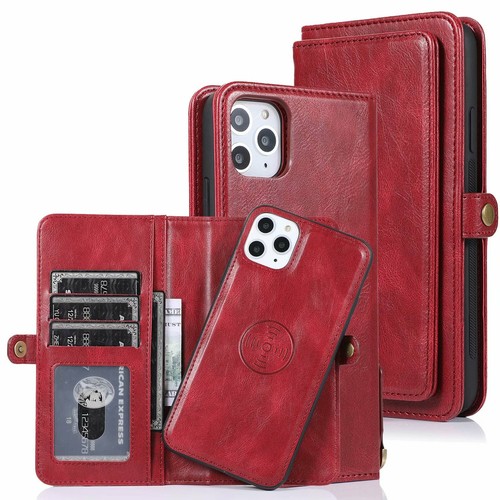 Removable Magnetic Wallet Case Flip Cover For iPhone 11 12 13 1 4 15 16 Pro Max - Picture 73 of 77