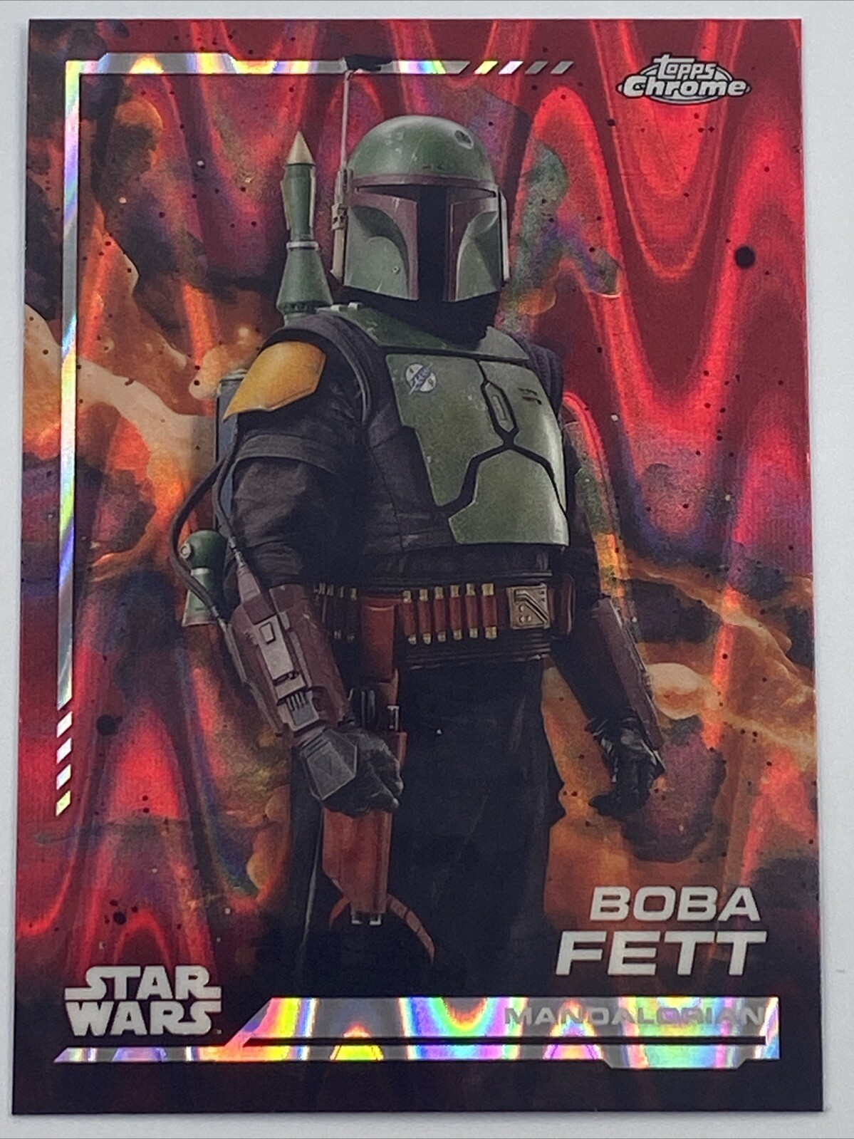 2024 Topps Chrome Star Wars BOBA FETT #19 Red RayWave Refractor Parallel