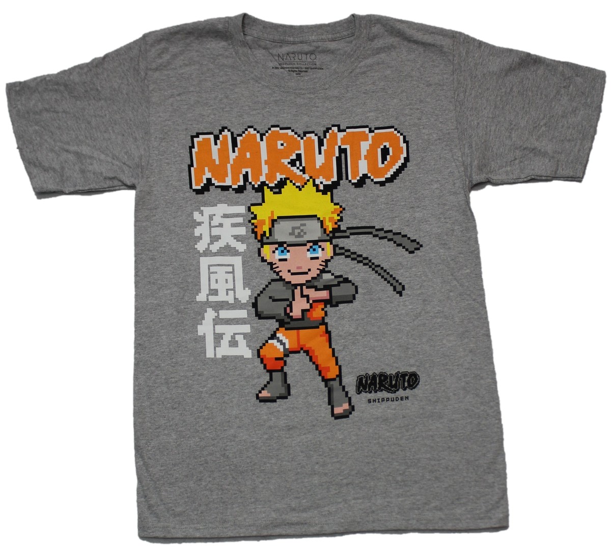 Naruto Shippuden New Adult T-Shirt - Full Color Pixel Image