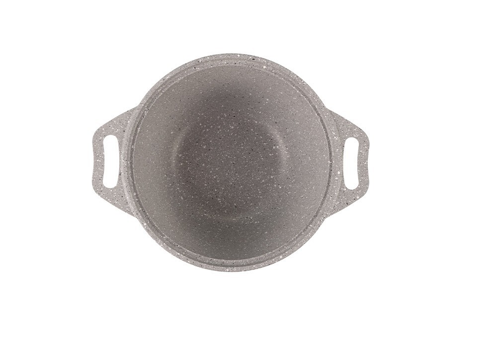 1.1 qt Gray Kukmara Non-Stick Cast Aluminum Stockpot with Glass Lid, Made Russia