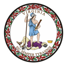 5" virginia state seal sticker decal usa made