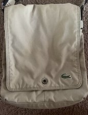 Vintage LACOSTE M85 MESSENGER BAG Small New City Casual 3 Sand Beige