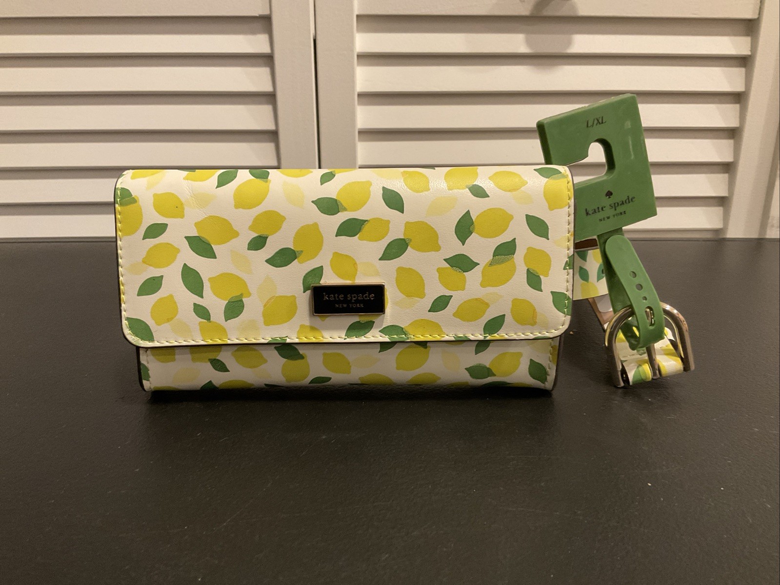 Kate Spade Lemon Print Leather Fanny Pack Belt Bag L/XL