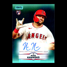 2025 Topps Stadium Club Niko Kavadas RC On-Card Auto Turquoise Angels 27/99