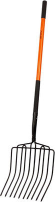 Pitch Fork Heavy Duty, 10-Tine Pitchfork with Fiberglass Handle, 58 Inch Garden