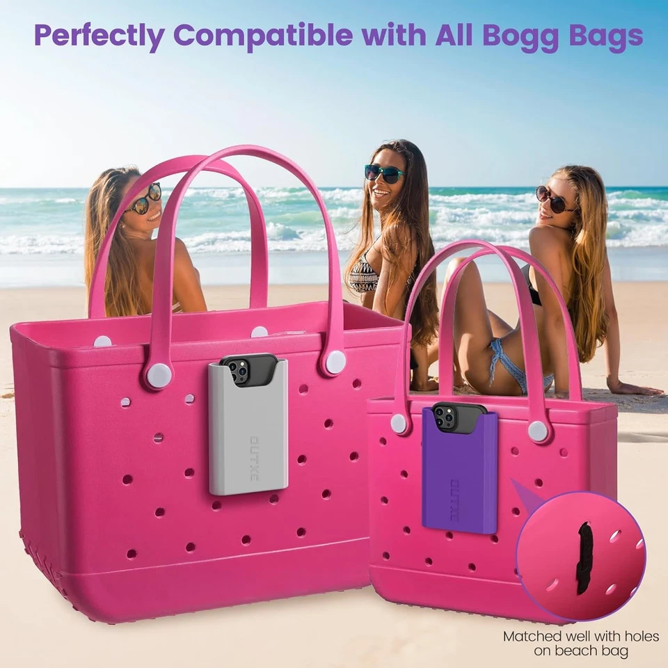 OUTXE 2 Pack Silicone Phone Holder for Bogg Bag, Case Gray+Purple  - Image 3 of 4