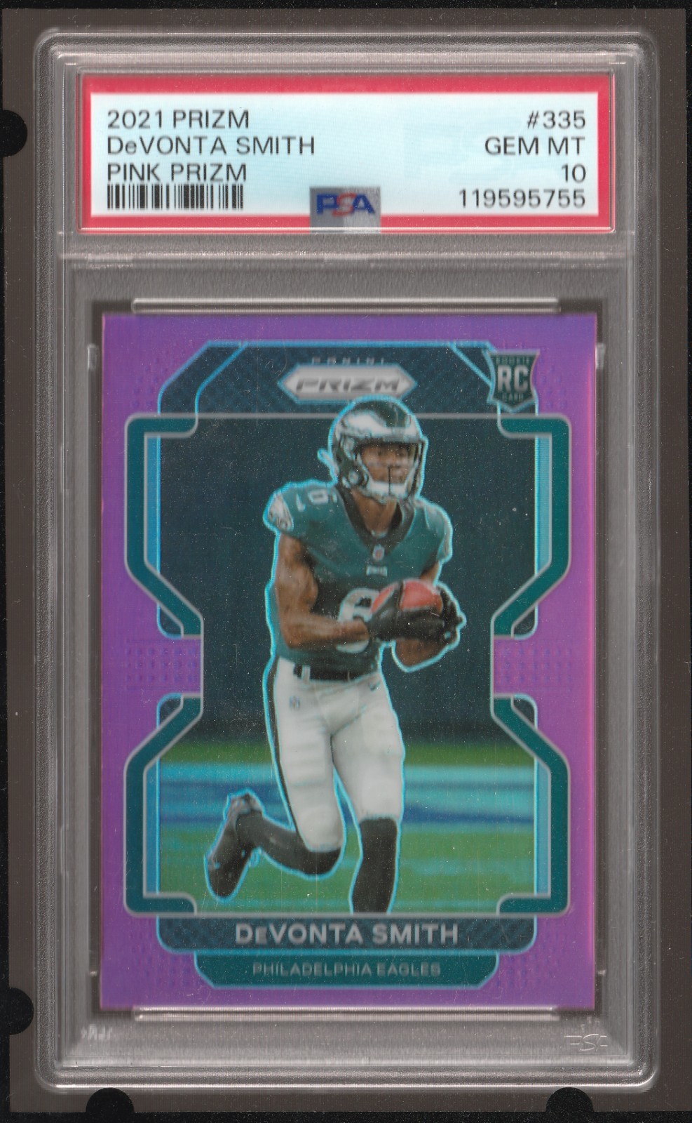 2021 PANINI PRIZM PINK PRIZM #335 DEVONTA SMITH PSA 10