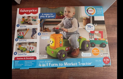 Fisher-Price Laugh & Learn 4-in-1 Farm to Market Tractor Ride-On HRK70 9-36M
