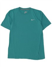 T-shirt Nike uomo regular fit media cotone turchese AS05
