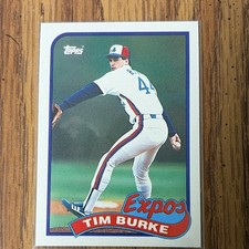 Topps 1989 Topps Tim Burke #48 Montreal Expos Baseball Card Original