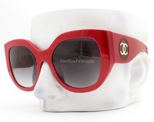 Chanel Sunglasses Bright Coral Red Gold Logo ch5550-A 1759/S6 with Case