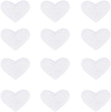 40 Pcs Cute Fabric Mini Heart Patches, Iron-On Love Heart Embroidered Patch, Sew