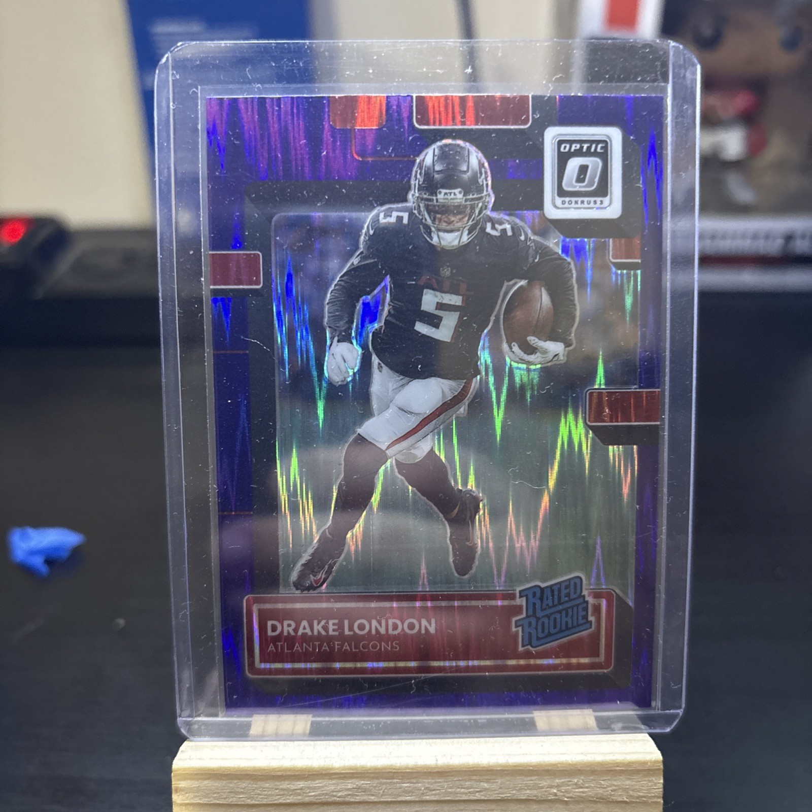 2022 Donruss Optic Drake London Purple Shock Rated Rookie #207 Atlanta Falcons