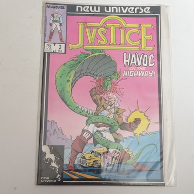 Marvel Comics Justice #3 New Universe VFN+/Nm (1986) Rare Vol 1 UK Free P&P 
