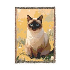 Siamese Cat Woven Throw Blanket