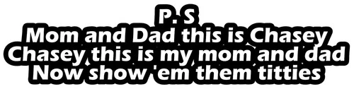 PS Mom and Dad This is Chasey Bloodhound Gang Lyrics Self Adhesive Sticker